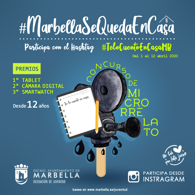 La concejalía de Juventud pone en marcha los concursos creativos ‘Marbella se queda en casa’ que premiarán las mejores fotografías, microrelatos y dibujos de la ciudadanía